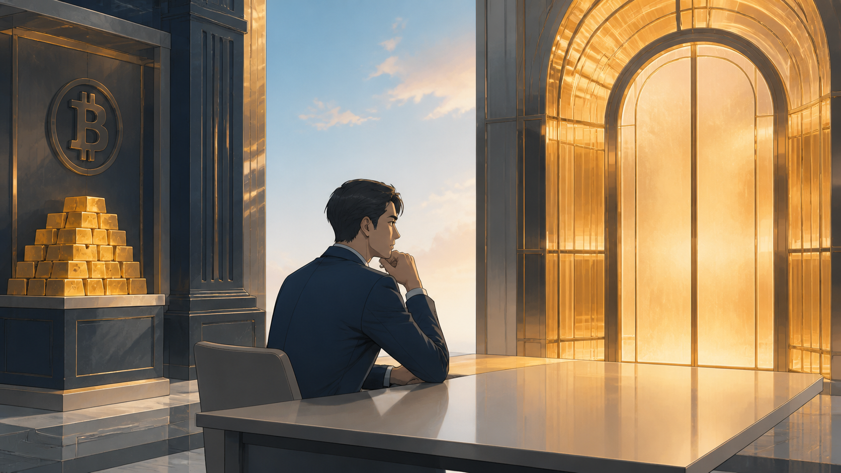 Editorial illustration for Saylor Signals Strategy May Resume Bitcoin Purchases